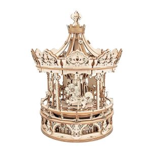 3D Wooden Puzzle Romantic Carousel Music Box