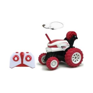 R/C Roll Zone Mini Stunt Car (Red) with Remote Control 2.4GHz, Turn Left & Right Swing, Rotate 360°