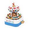 DIY Building Kit Interactive Carrousel Merry-Go-Round Wonderland with Wind Up Music Box - 3D Model (392 Pieces) Arts & Craft